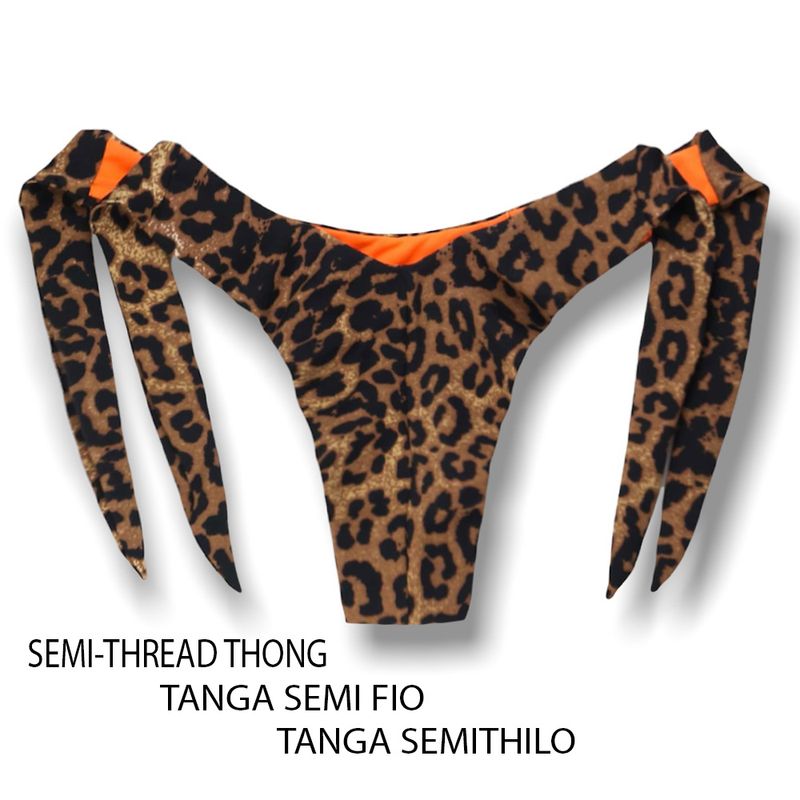 Wide Side Bikini Bottom | Animal Print | Double String | Mora Tanga | KiniBi