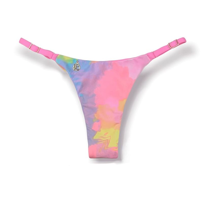 Tanga de Tirantes Finos Ajustables | Bikini Brasileño | Tela Tie Dye | Tanga Mia KiniBi