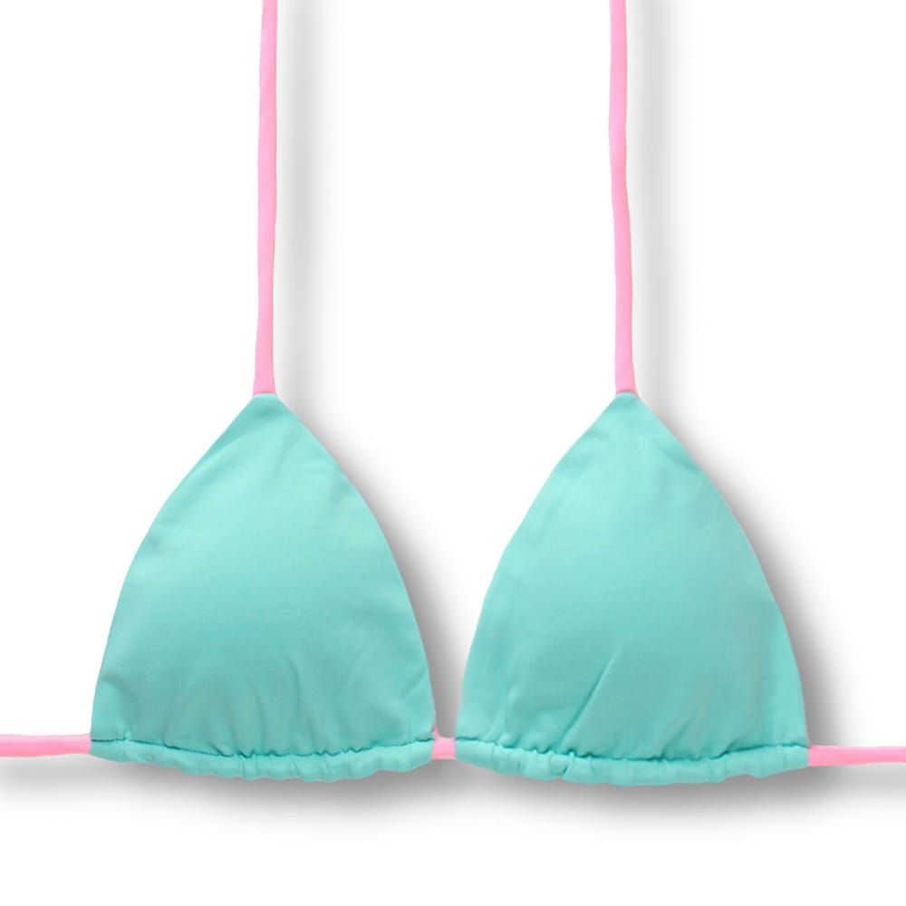 Lua Mint Green Top | Reversible pink yogurt |  Triangle with Padding