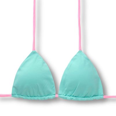 Lua Mint Green Top | Reversible pink yogurt |  Triangle with Padding