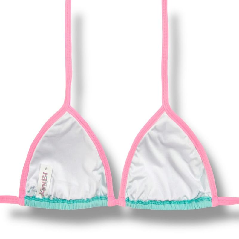 Triangle Bikini Top | Mint Green and Yogurt Pink | Mara Top | KiniBi