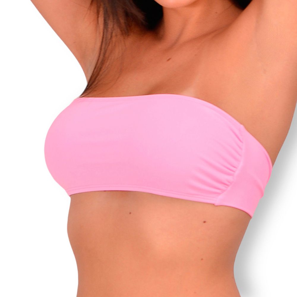 Pink Yogurt Bandeau Top | Back Tie Closure