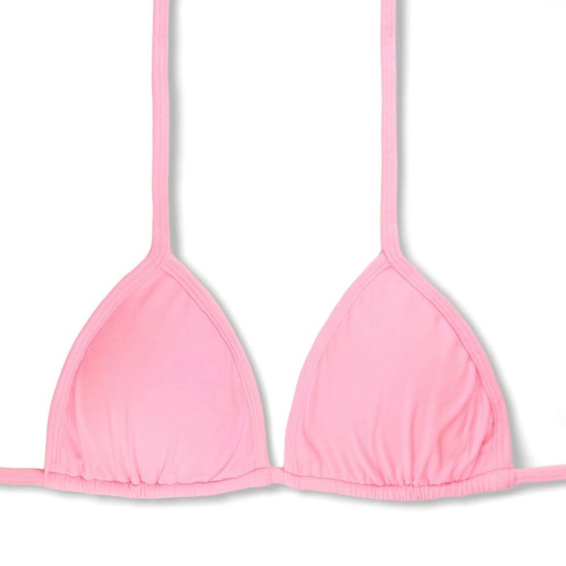 Slide Triangle Bikini Top | Brazilian Style | Yogurt Pink Print | Mara Top KiniBi