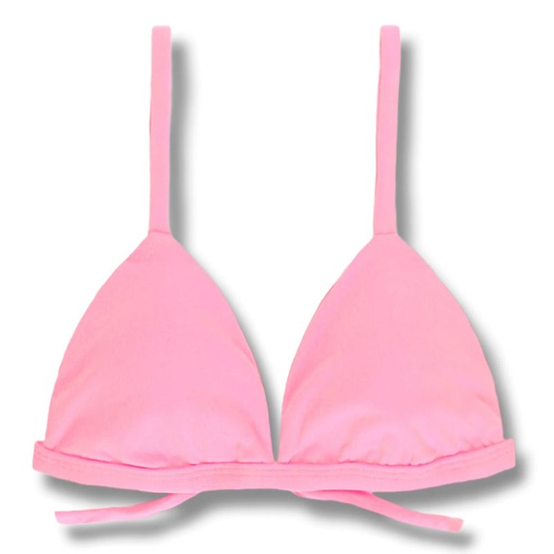 Fixed Triangle Bikini Top | Adjustable Straps | Brazilian Bikini | Yogurt Pink Print | Jade Top KiniBi