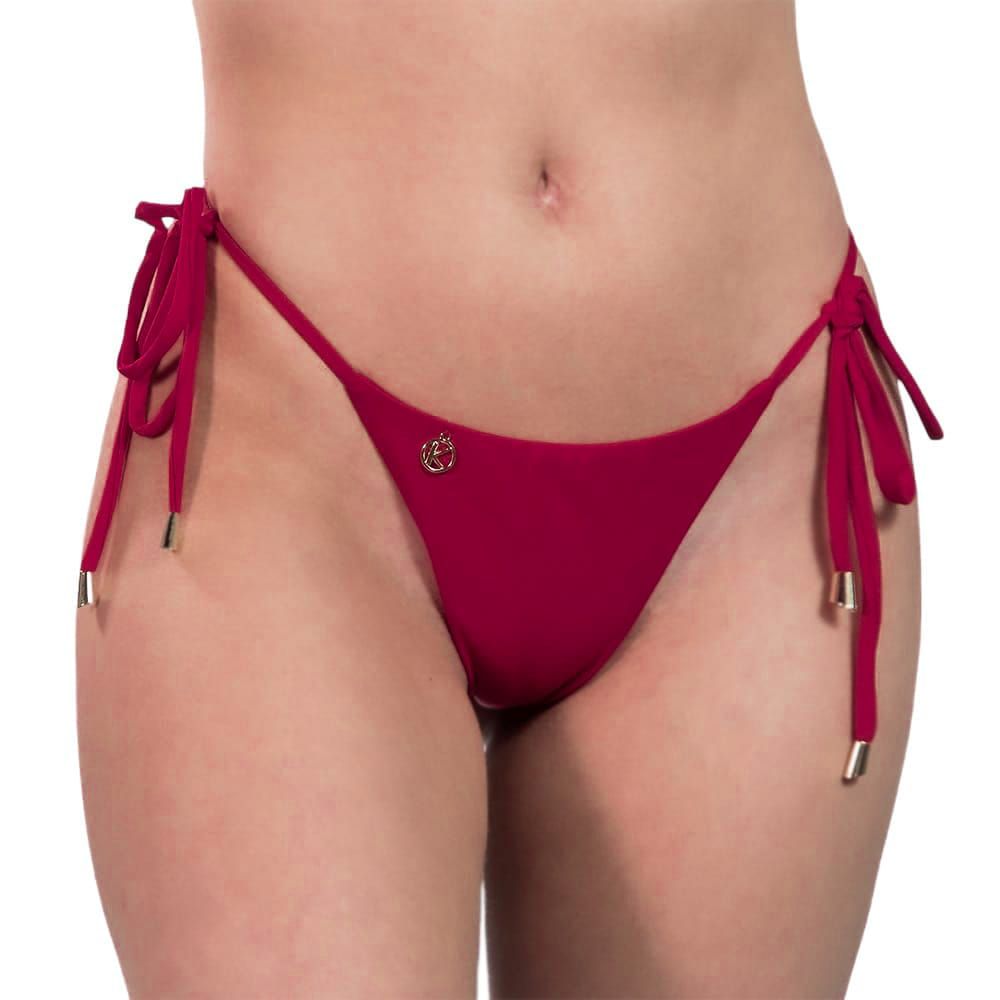 Cora Carmine Red Thong | Thin Bow