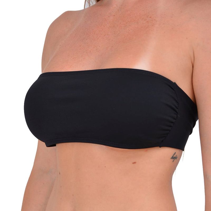 Black Bandeau Top | Back Tie Closure