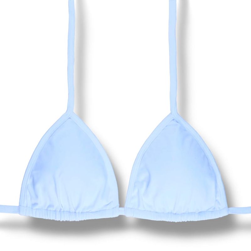 Top Triángulo de Cortina | Bikini Brasileño | Tela Blanco | Top Mara KiniBi