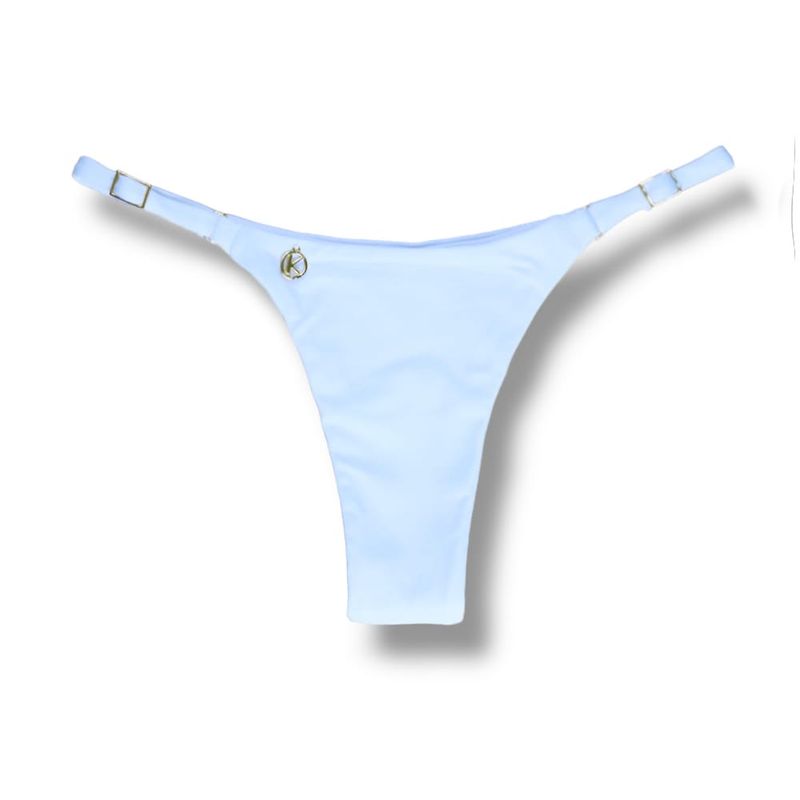 Tanga de Tirantes Finos Ajustables | Bikini Brasileño | Tela Blanco | Tanga Mia KiniBi