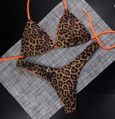 Bikini Set | Reversible Triangle Top and V-Cut Bottom | Brazilian Bikini | Leopard Print | Lua &amp; Eva KiniBi
