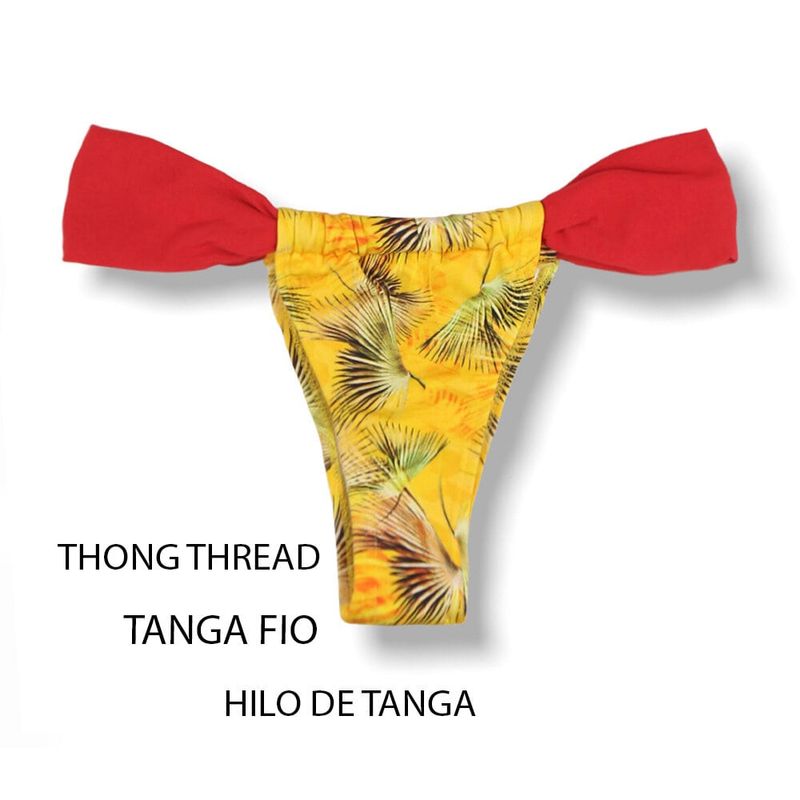 Slide Bikini Bottom | Tropical Yellow Print | Gali Tanga | KiniBi