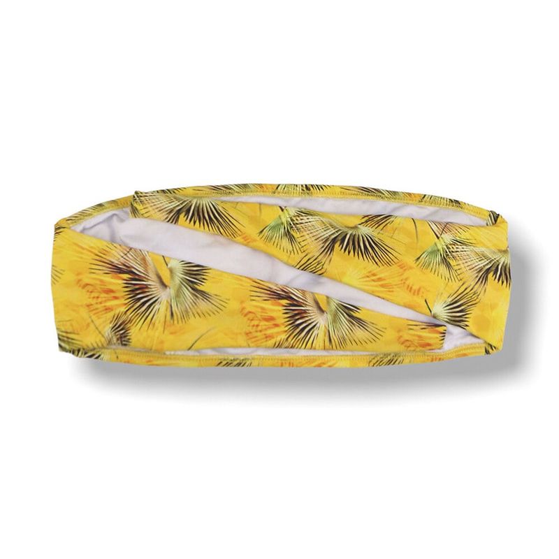 Tropical Yellow Bandeau Top | Back Tie Closure **