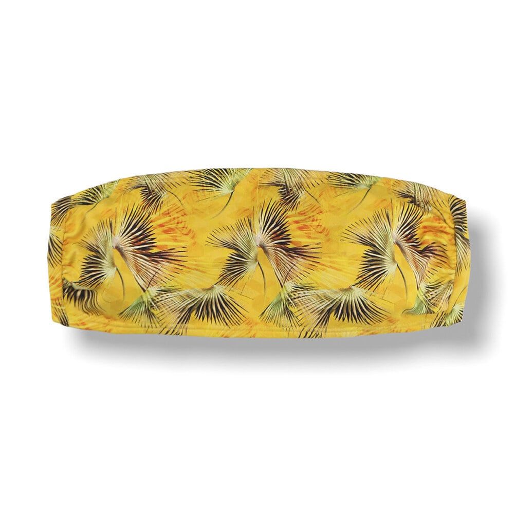 Bandeau Tropical Yellow Top | Back Tie Closure