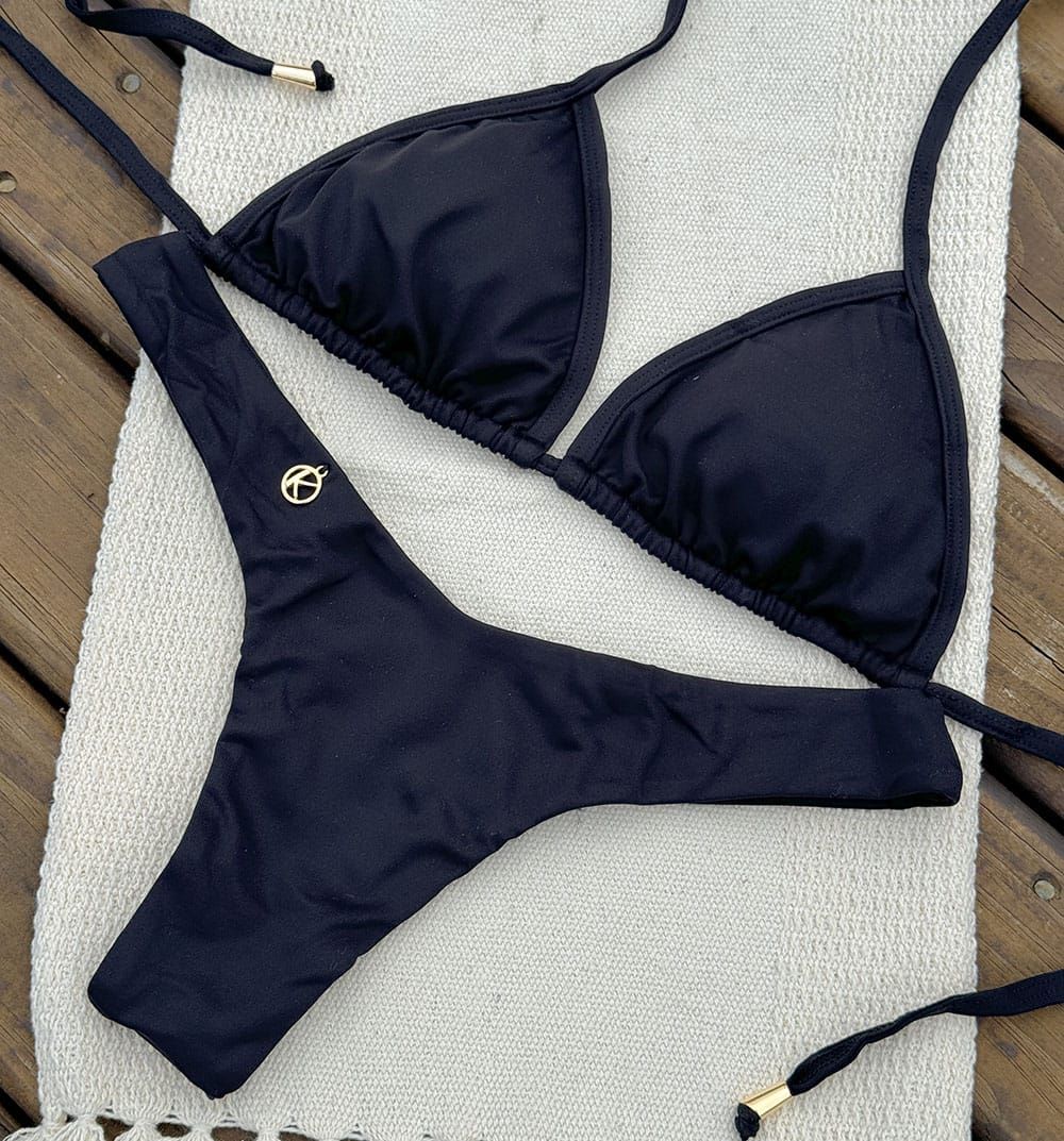 Black Bikini set | Mara Top + Eva Thong