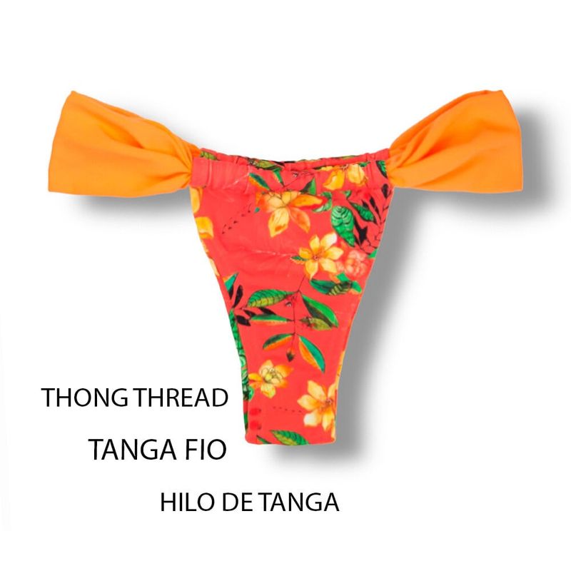 Slide Bikini Bottom | Floral Coral Print | Gali Tanga | KiniBi