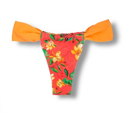 Gali Floral Coral Thong | Adjustable Curtaina