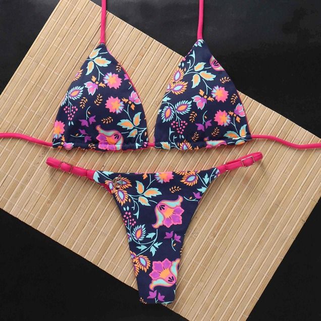 Bosque Bikini Set with Pink combination | Lua Top + Mia Thong