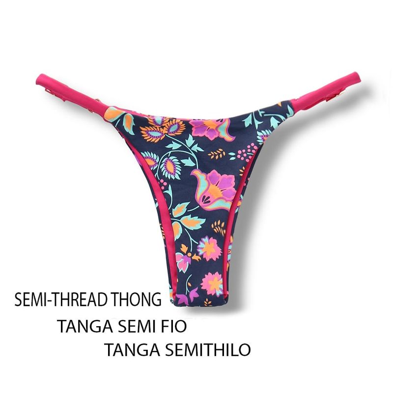 Conjunto Bikini Bosque con combinación Pink | Lua Top + Tanga Mia