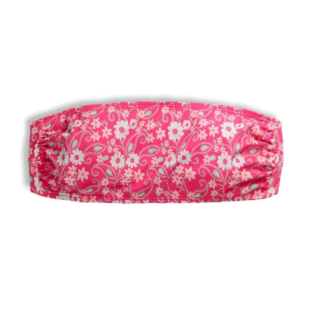 Bandeau Floral Pink Top | Back Tie Closure