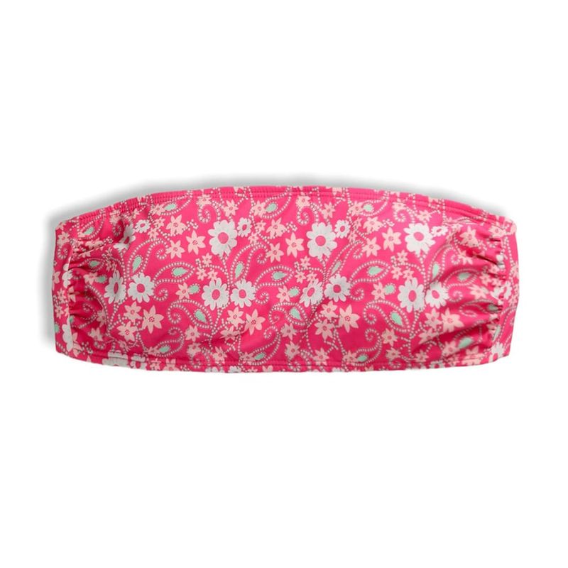 Bandeau Floral Pink Top | Back Tie Closure