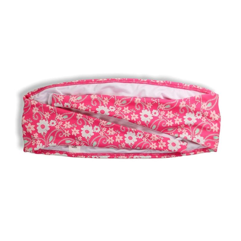 Pink Floral Bandeau Top | Back Tie Closure **