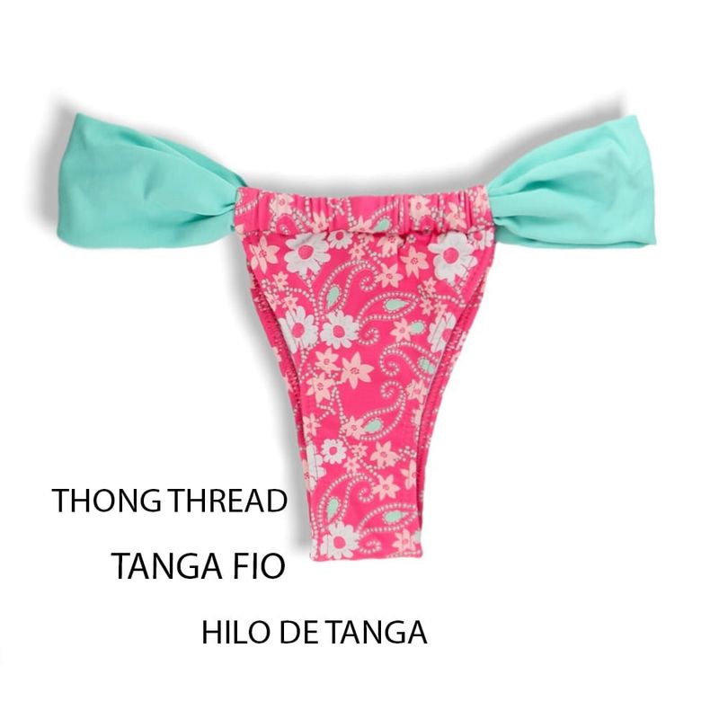 Slide Bikini Bottom | Pink Floral Print | Gali Tanga | KiniBi