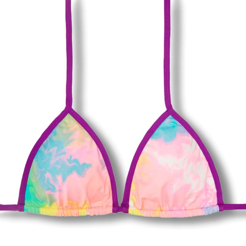 Top Triángulo de Cortina | Bikini Brasileño | Tela Tie Dye | Top Mara KiniBi