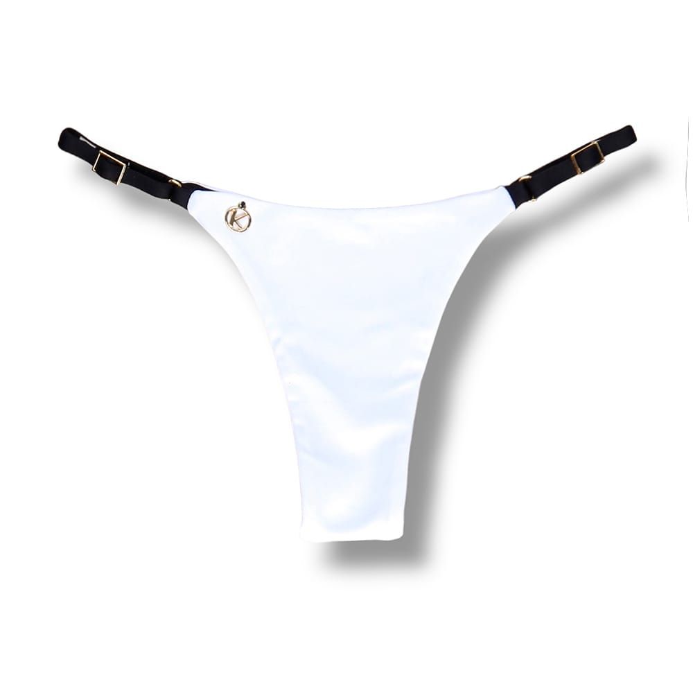 Mia Black and White Thong | Bicolor | Adjustable Thin Strap