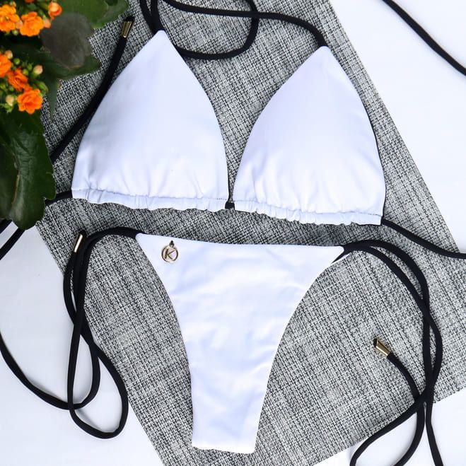 Black and White Bikini Set | Lua Top + Cora thong