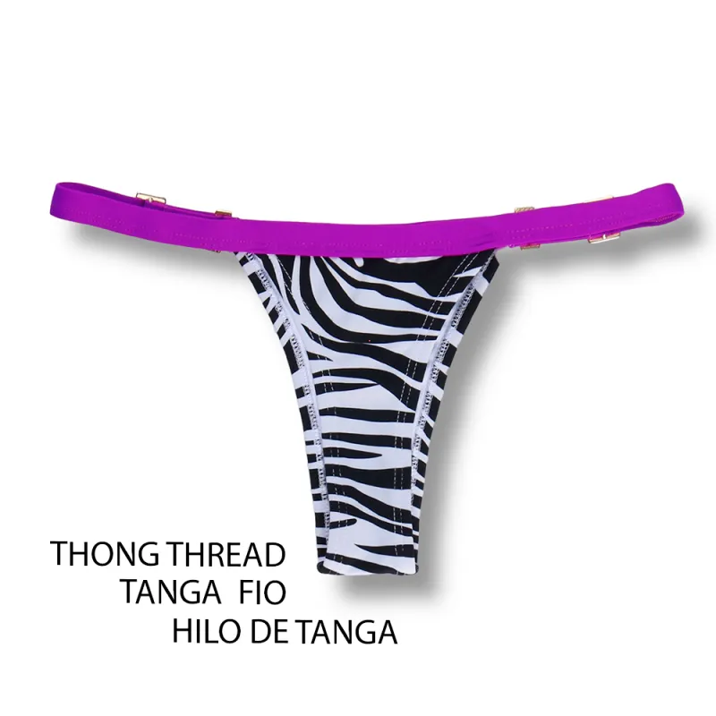 String Bikini Bottom | Zebra Print | Fany Tanga | KiniBi