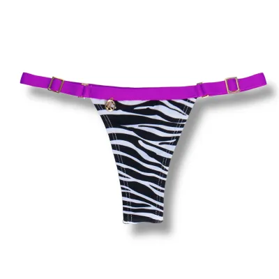 Fany Zebra Thong with Grape | Ribbon Mark