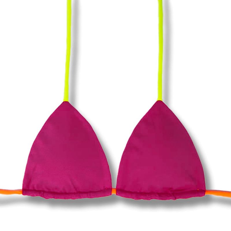 Lua Pink Twist Top | Bicolor | Triangle with Padding
