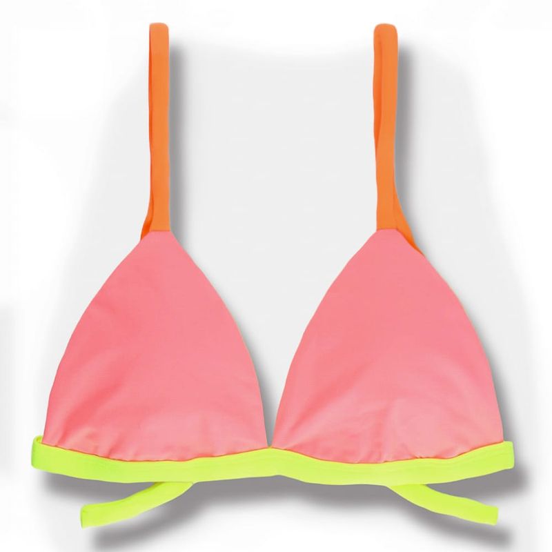 Fixed Triangle Bikini Top | Adjustable Straps | Brazilian Bikini | Lollipop Print | Jade Top KiniBi