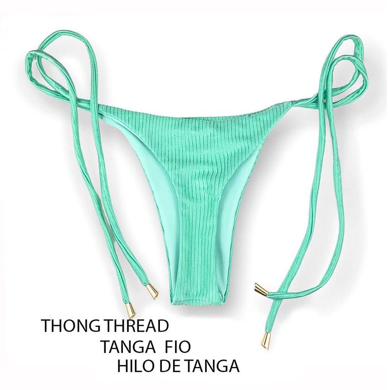 Thin Side Tie Bikini Bottom | Turmalina Print | Cora Tanga | KiniBi