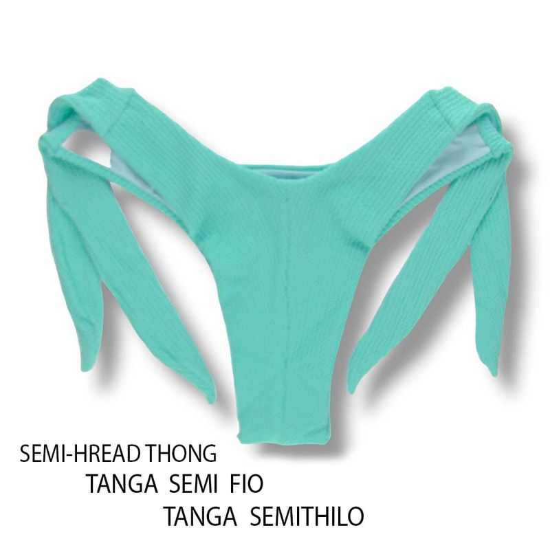 Wide Side Bikini Bottom | Mint Print | Double String | Mora Tanga | KiniBi