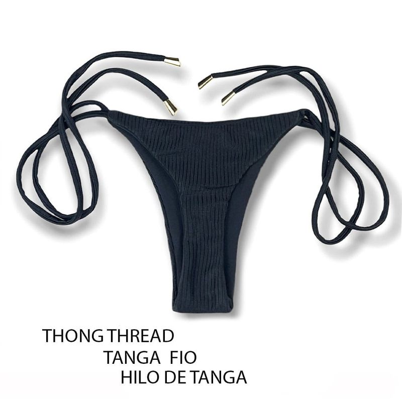 Thin Side Tie Bikini Bottom | Onix Print | Cora Tanga | KiniBi