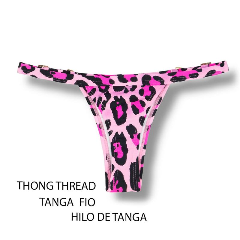 Tanga Fita Fio | Animal print rosa | Tanga Fany | KiniBi