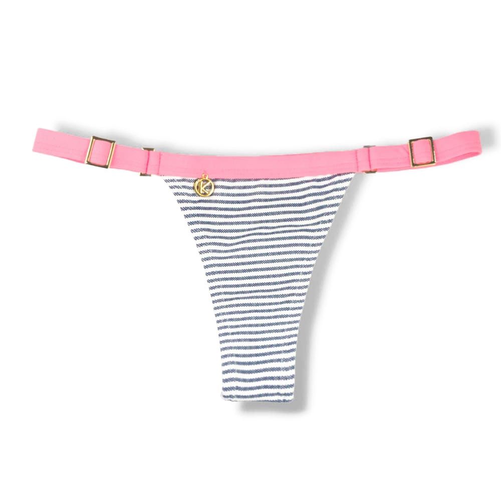 Tiny Thong Bikini Bottom | Brazilian Style | Denim Print | Fany Bottom KiniBi
