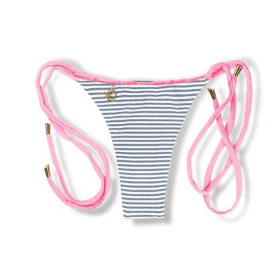 Thin Side Tie Bikini Bottom | Brazilian Bikini | Denim Print | Cora Bottom KiniBi