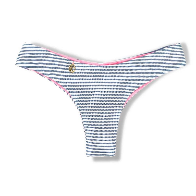 Tanga Froncé | Bikini Brésilien | Imprimé Denim | Tanga Isa KiniBi