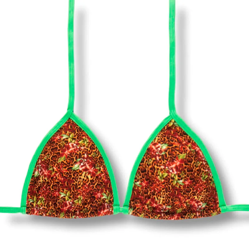 Slide Triangle Bikini Top | Brazilian Style | Leopard Print | Mara Top KiniBi