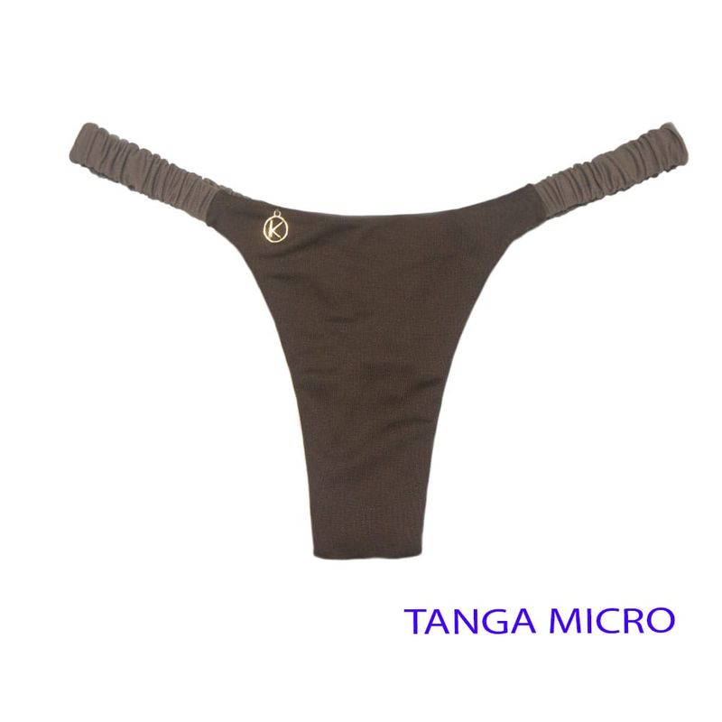 Tanga Froncé Fru-Fru | Bikini Brésilien | Imprimé Capuccino | Tanga Flora KiniBi