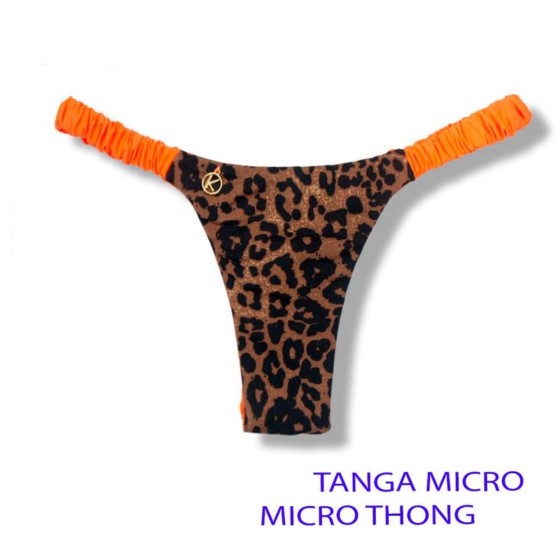 Tanga Froncé Fru-Fru | Bikini Brésilien | Imprimé Léopard | Tanga Flora KiniBi