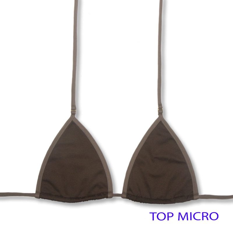 Micro Triangle Bikini Top | Brazilian Style | Capuccino Print | Mila Top KiniBi