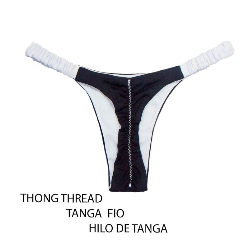 Ruffle Ruched Bikini Bottom | Black and White Print | Flora KiniBi