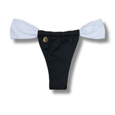 Tanga Gali White and Black con Blanco | Cortininha Ajustable