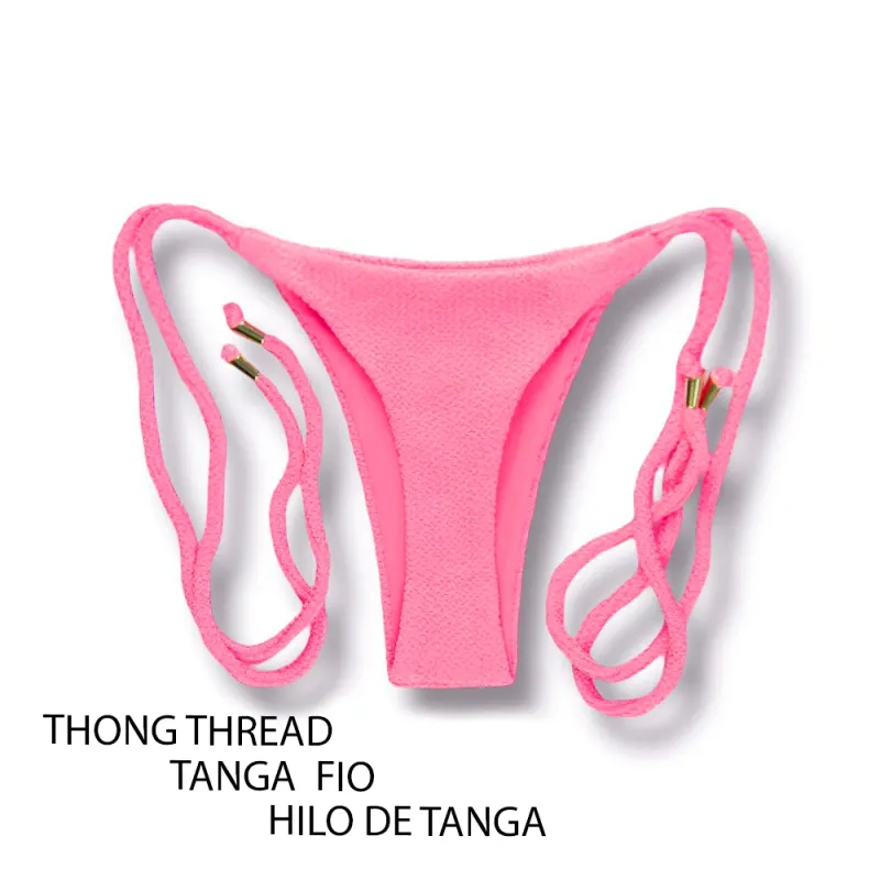 Thin Side Tie Bikini Bottom | Blush Print | Cora Tanga | KiniBi