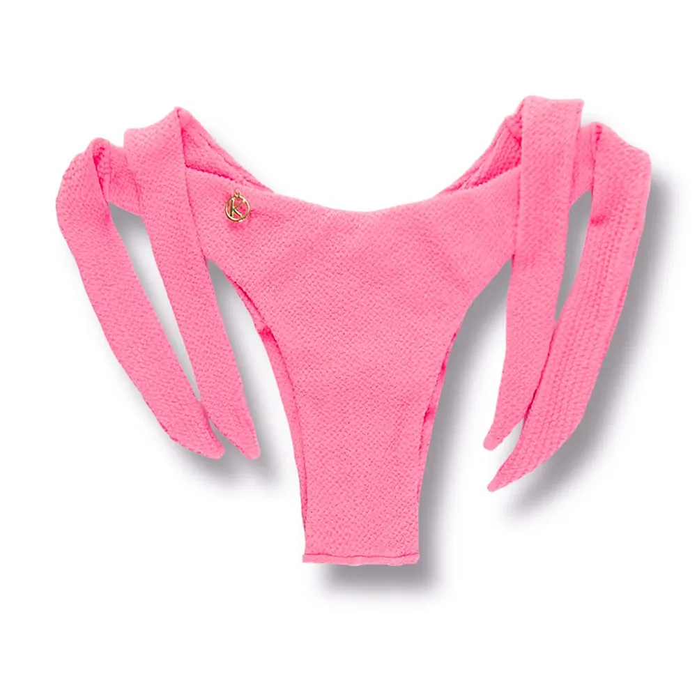 Mora Blush Thong | Wide Tie on the Side