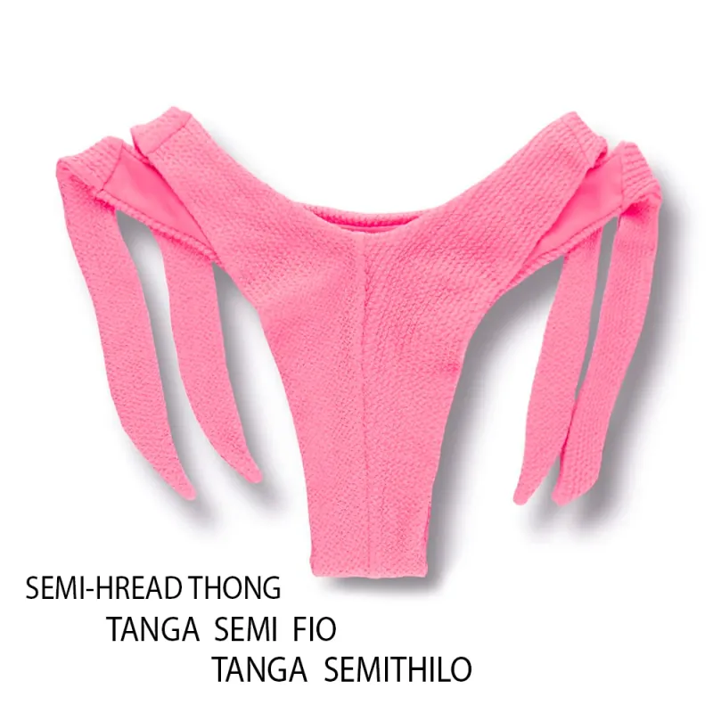 Wide Side Bikini Bottom | Blush Print | Double String | Mora Tanga | KiniBi