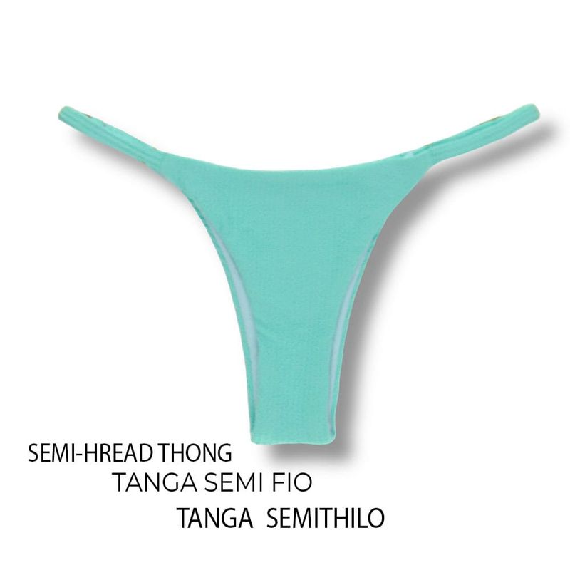 Adjustable Thin Strap Bikini Bottom | Mint Print | Mia Tanga | KiniBi