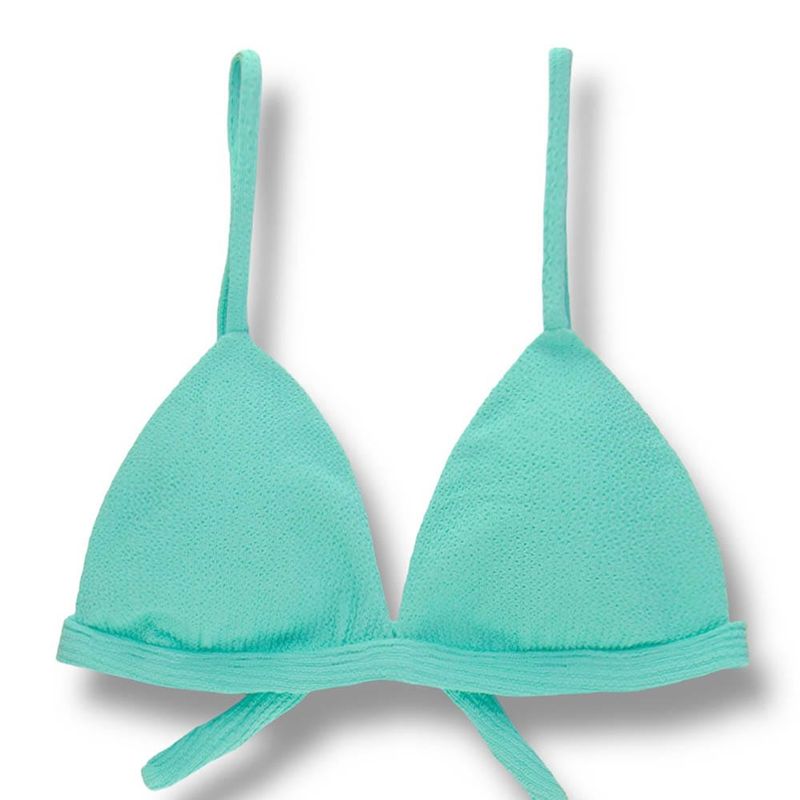 Fixed Triangle Bikini Top | Adjustable Straps | Brazilian Bikini | Mint Print | Jade Top KiniBi